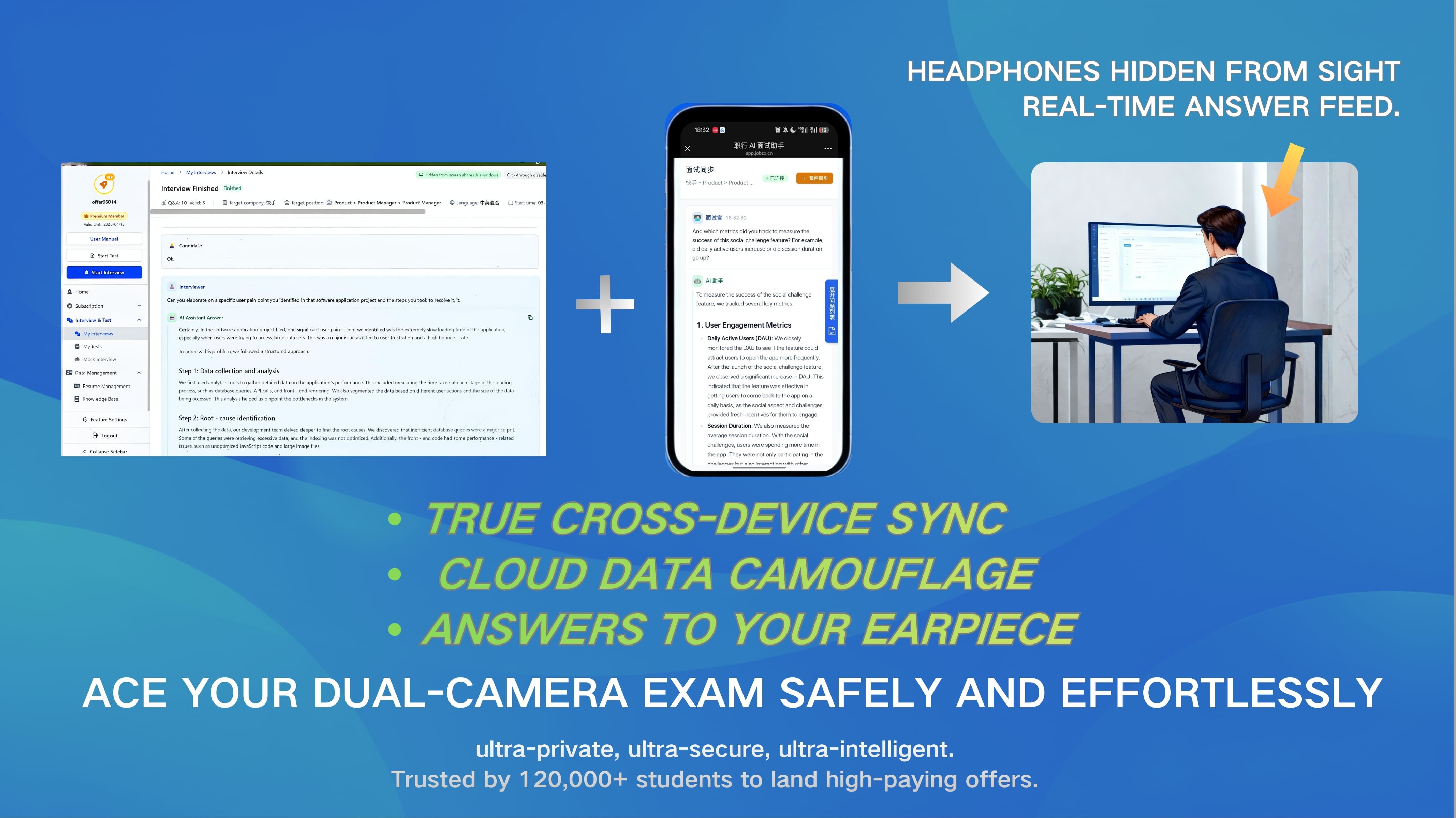 Run a cleaner interview setup across laptop and phone